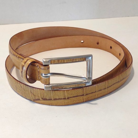 Araldi Tan Leather Belt - Picture 1 of 8